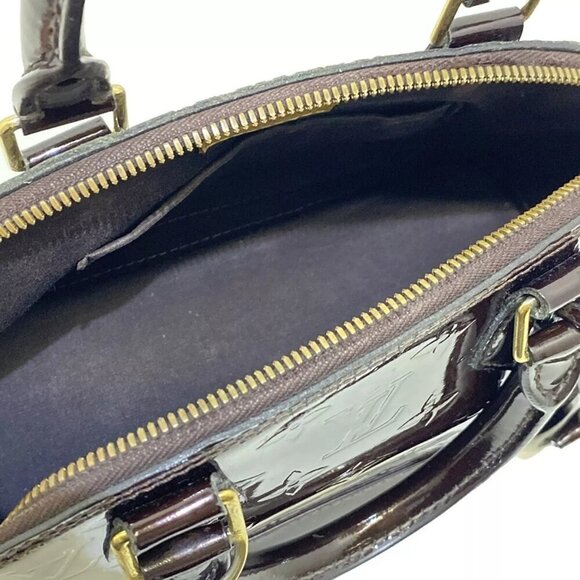 100% Authentic LOUIS VUITTON Alma BB Amarante Monogram Vernis Handbag 685-082924 - Picture 11 of 14